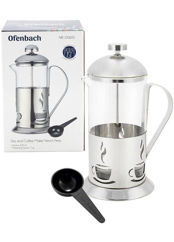 Френч-прес Tea Time 600мл з мірною ложкою Ofenbach (297201731)
