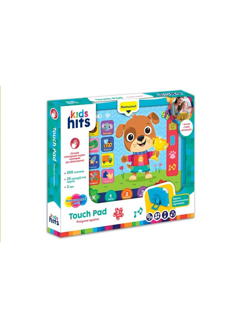 Обучающий планшет KH02/001 пластик свет музыка 3 уровня знаний в ассортименте KH02/001 Kids Hits Муз5188 (370653401)