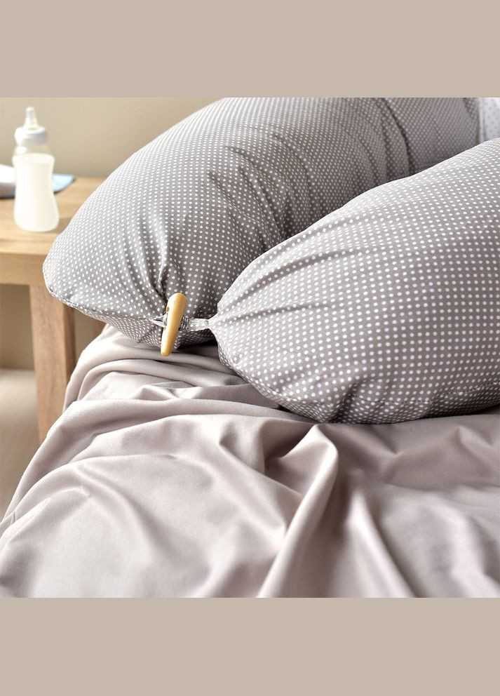 Подушка для беременных и кормления 30х190 см с вышивкой, гипоаллергенная, наволочка хлопок на молнии PAPAELLA (342128809)