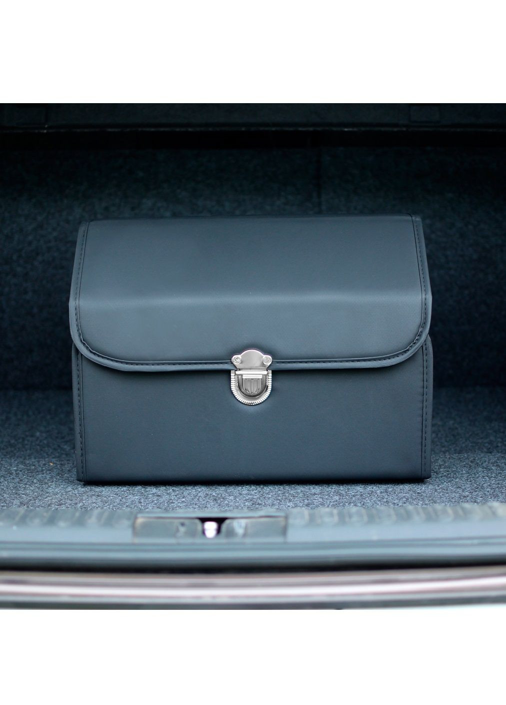 Органайзер сумка бокс кейс в багажник автомобіля складаний із замком ручками 33х32х30 см (476981-Prob) Чорний матовий Unbranded (293083680)