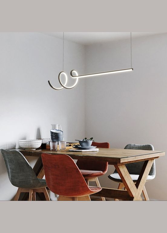 Люстра светодиодная подвесная LED светильник для квартиры на потолок лэд 27253 Черный 30-140х20х120 см. Sunnysky (364759179)