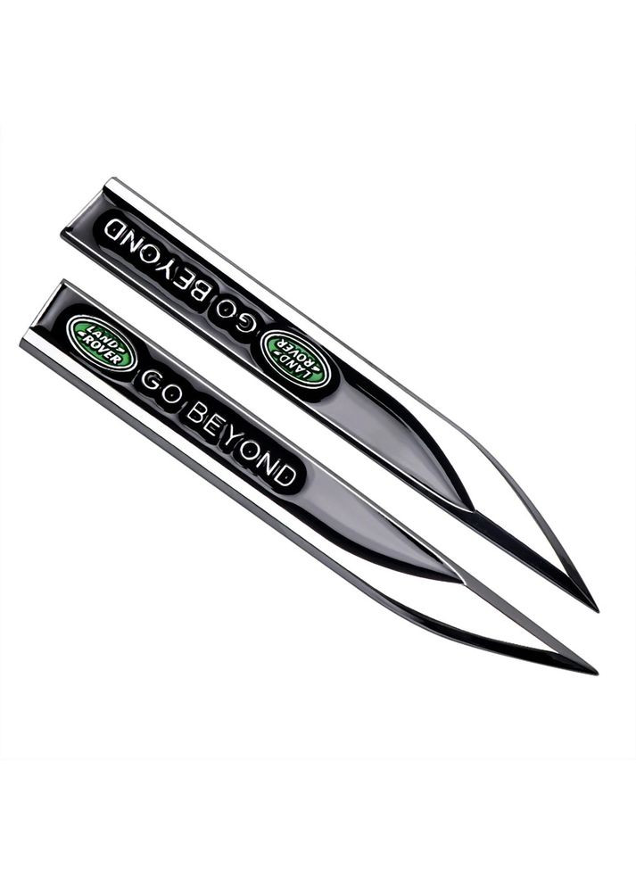 Эмблема крыла 2шт 148х18мм черные (металл) Land Rover (369609867)