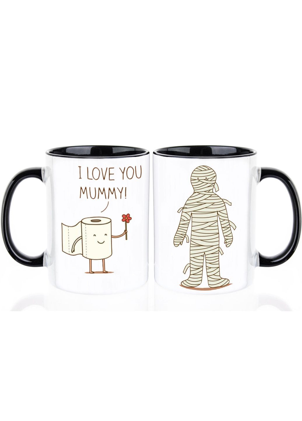 Парные чашки, 330 мл, мумия и туалетная бумага No Brand (301137035)