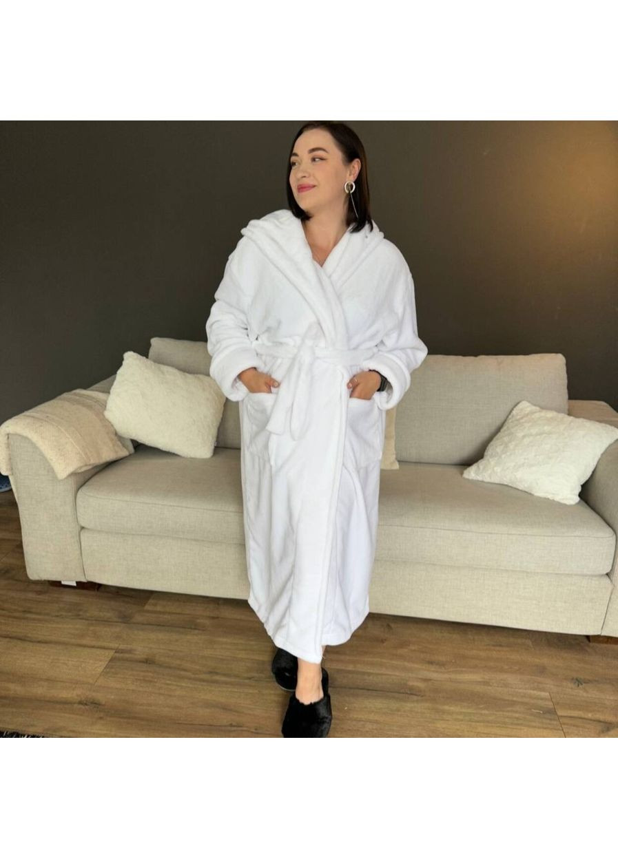 Халат унісекс плюшевий білий 50-52 р H28 Ananasko (362671391)