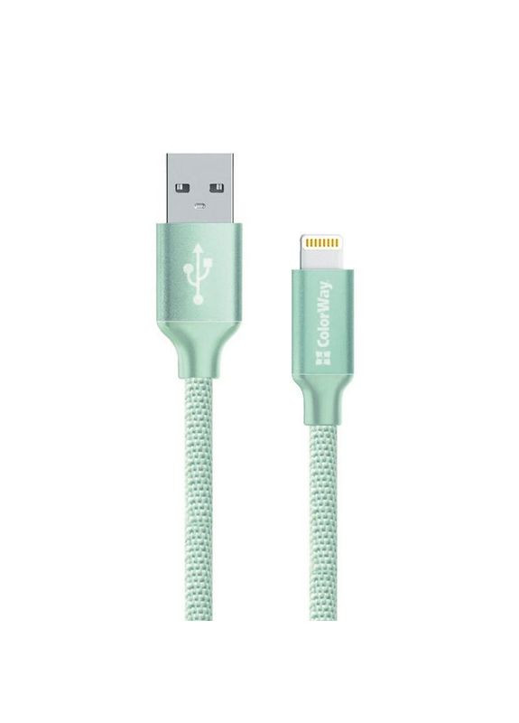 USB-кабель Lightning (M/M), 2.4 А, 2 м, Mint (CW-CBUL007-MT) Colorway (341486368)