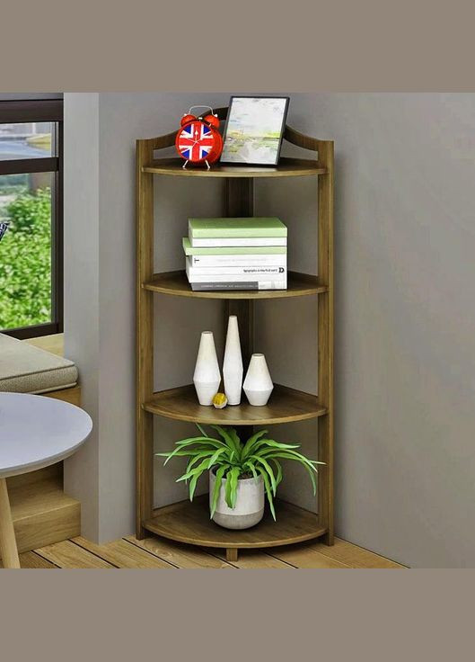 Стелаж кутовий з дерева Кенмор 3 мускат (УСП-302007) No Brand (327848952)