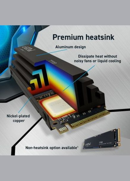 Накопитель внутренний – SSD диск T700 2 TB M.2 2280 с радиатором (CT2000T700SSD5) Crucial (364925124)