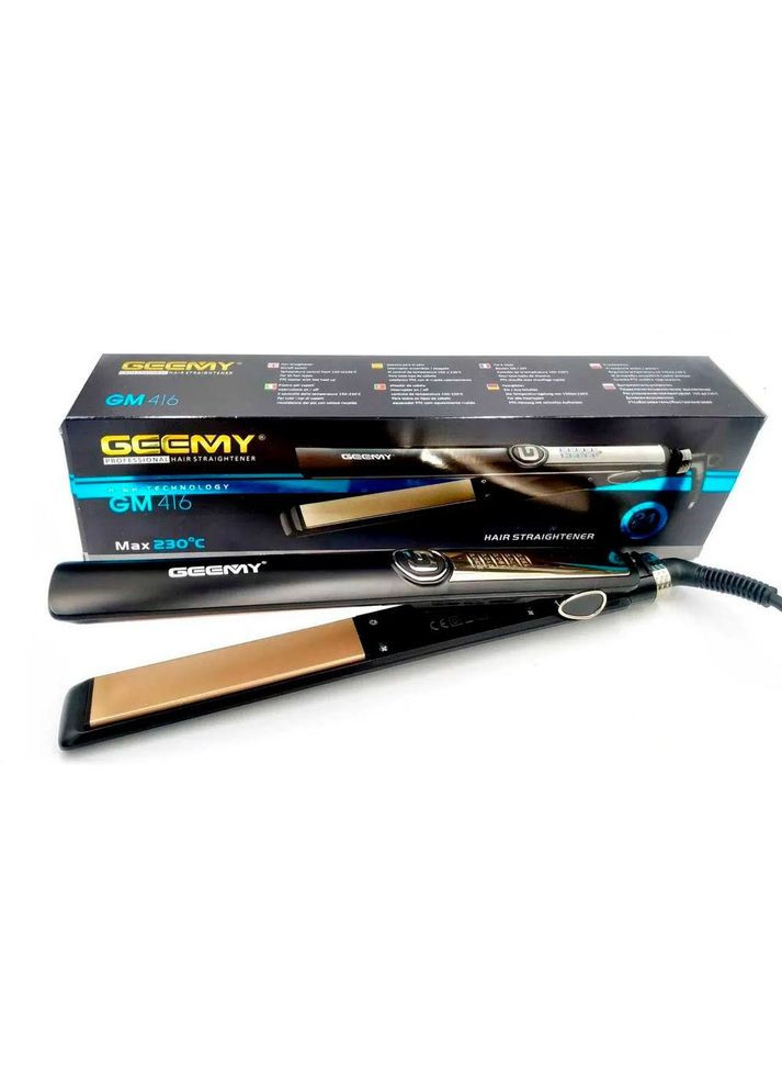 Плойка выпрямитель для укладки и выпрямления волос Gm 416 Щипцы утюжок для волос керамический Черный Geemy (301088701)