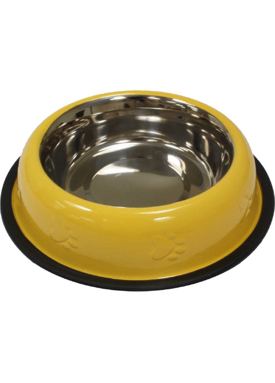 Миска глазурь на резинке 0.24 л 16 см Желтая (8023222220089) Croci (311216146)
