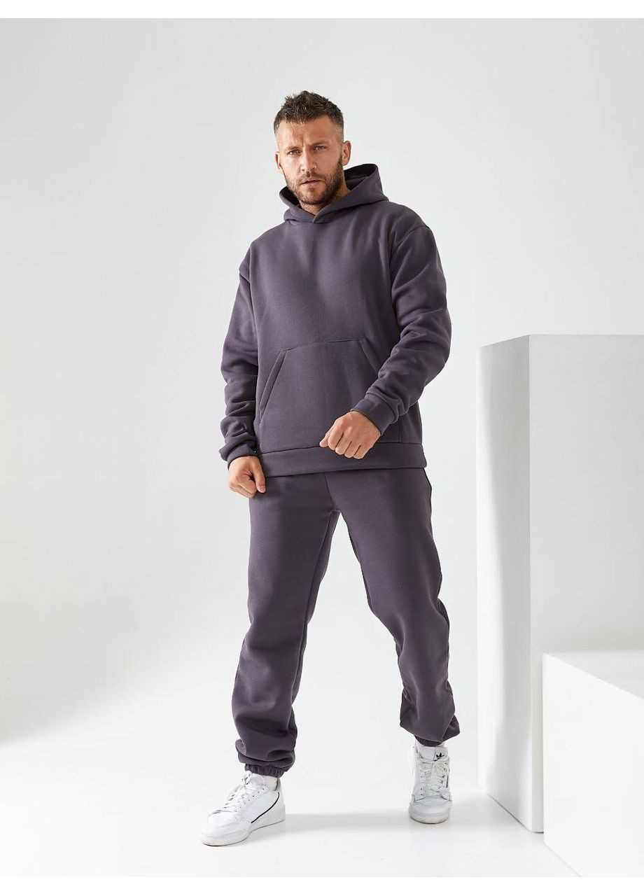 Чоловічий спортивний костюм на флiсi графiтового кольору 34197 Fashion (353849324)