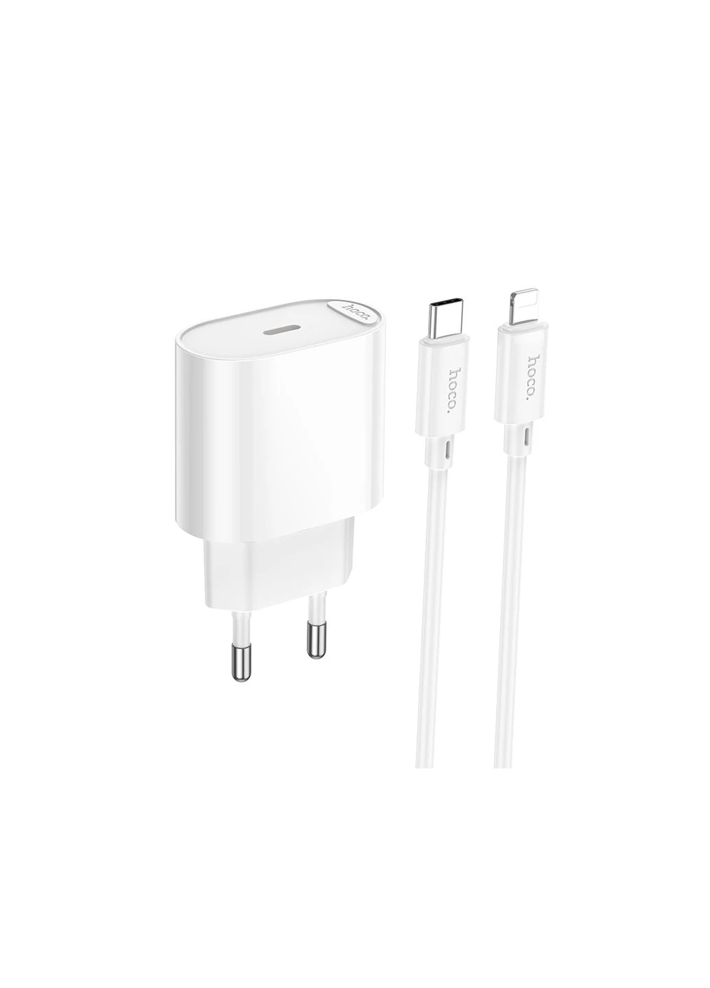 Мережевий зарядний пристрій з кабелем C109A(PD20W) Fighter single port PD20W charger set(C to iP) Hoco C109A(PD20W) (380296249)