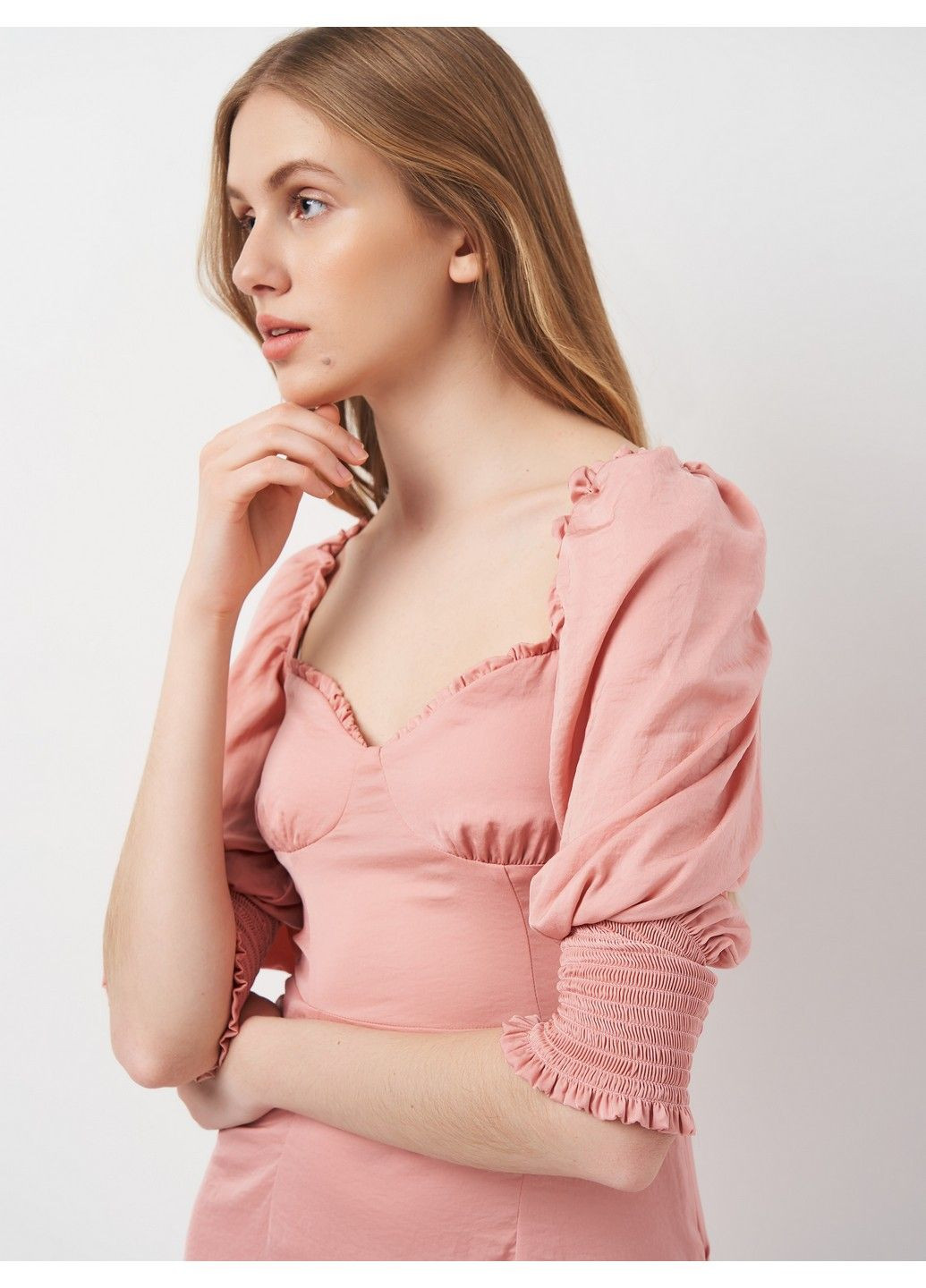 Рожева кежуал сукня H&M однотонна