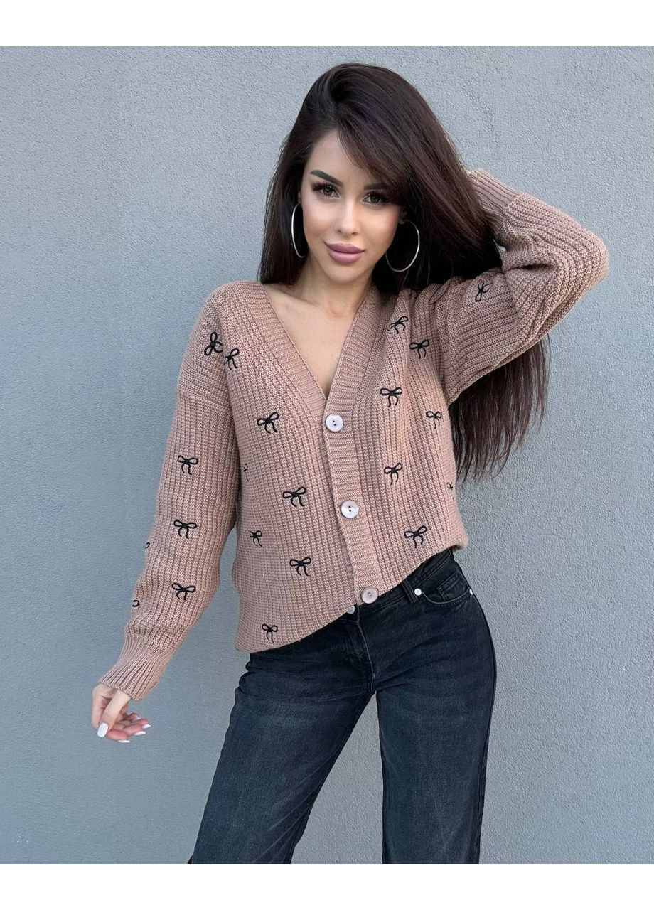 Светло-коричневый демисезонный кардиган DK/DL Мода без кордонів