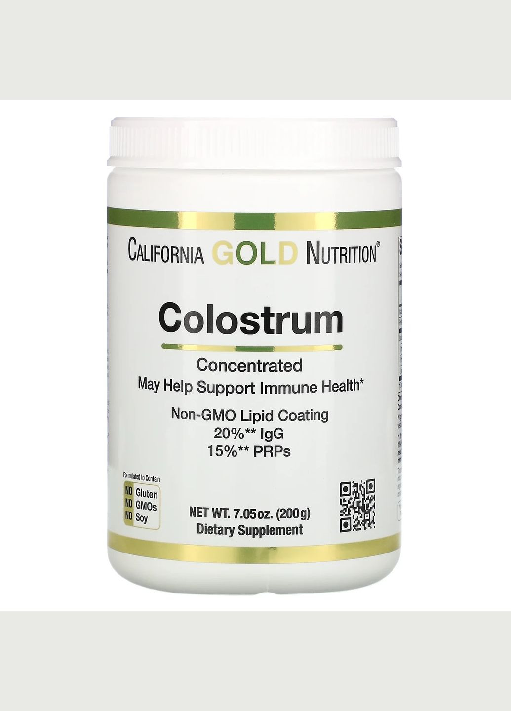 Концентроване молозиво у порошку Colostrum для імунітету 200 г California Gold Nutrition (263683432)