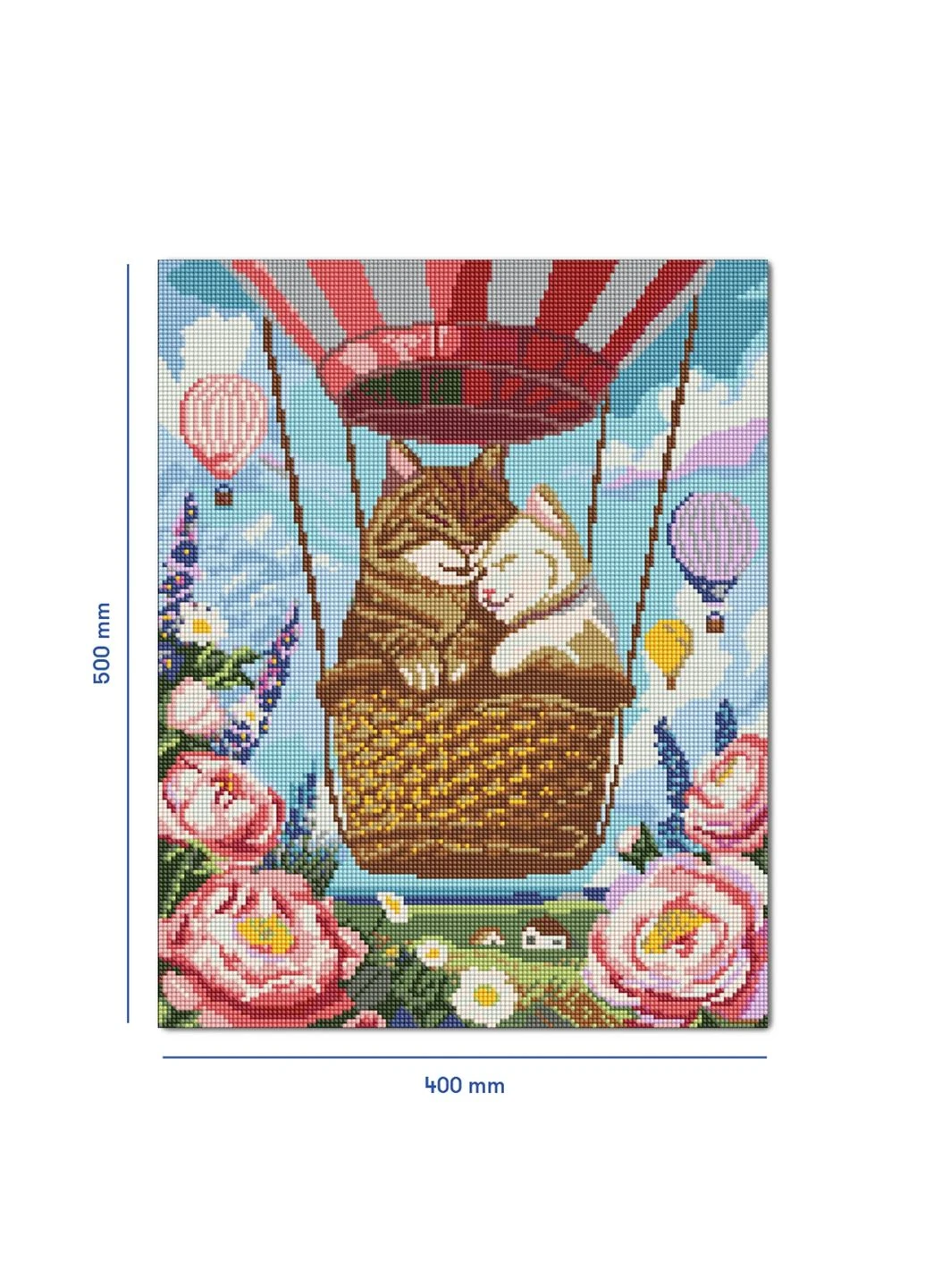 Алмазная мозаика «Коты на воздушном шаре» Orner (366569273)