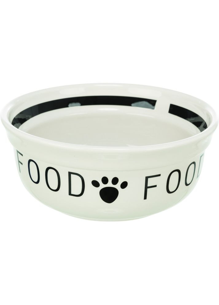 Миска для собак Food керамічна 0,6л d 15см біло-чорна Trixie (328924988)