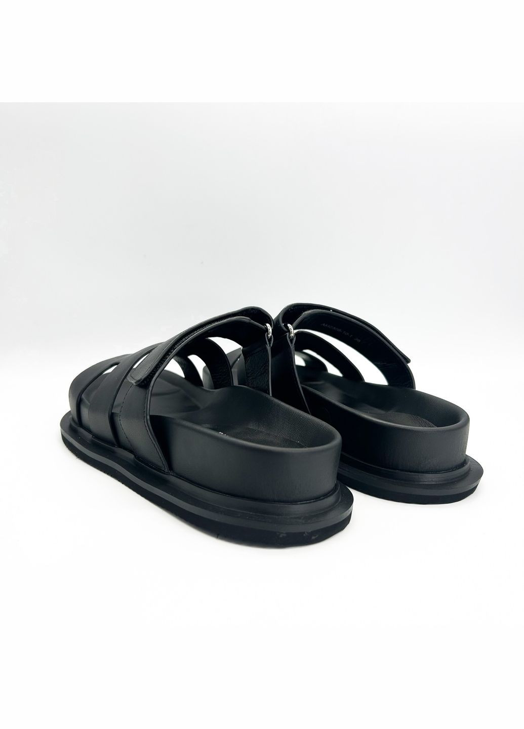 Черные шлепанцы (р) кожа 0-1-1-am-2358-10-1 Arees Meniwa