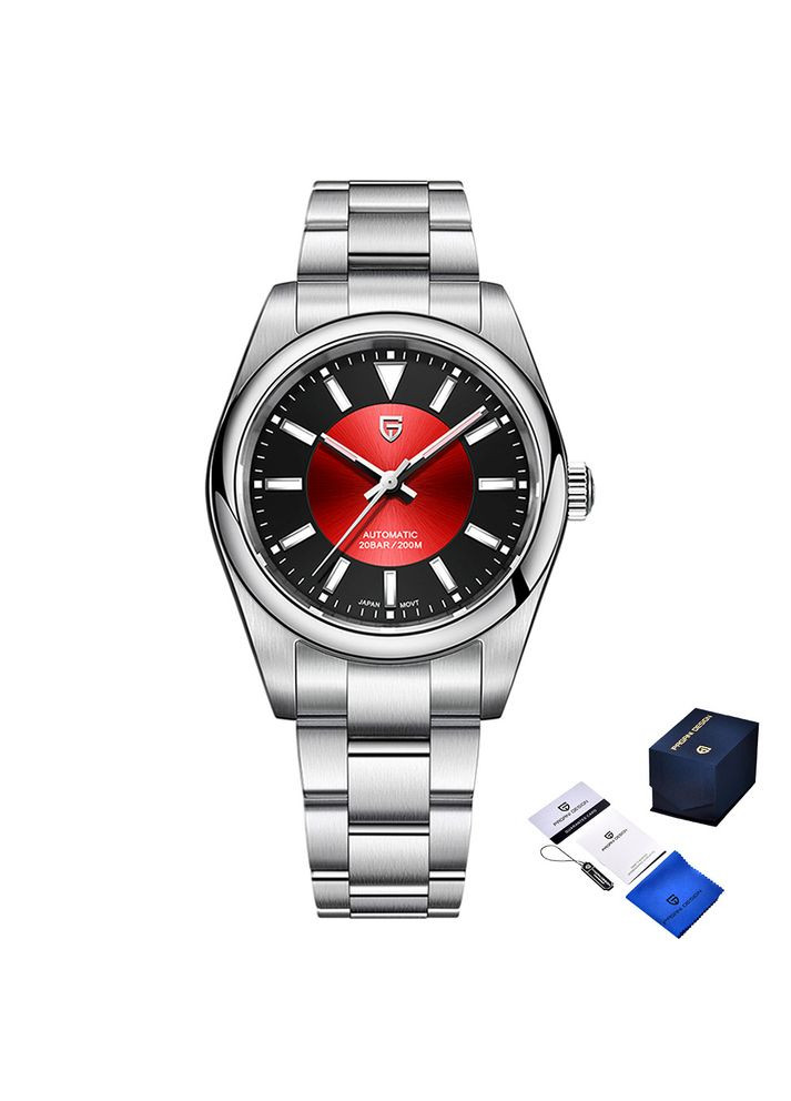 Часы PD-1764 Silver-Red механические с автоподзаводом для мужчин водонепроницаемые классические ProDobro (367265381)