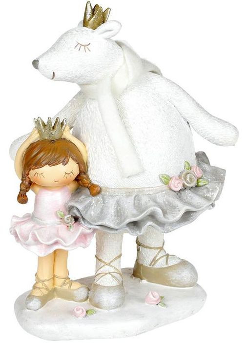 Декоративна статуетка Малюк з ведмедицею полістоун 14х11,7х19,5 см фігурка для інтер'єру сувенір для дому Bona (368986130)