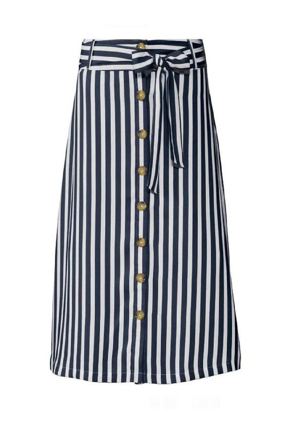 Синяя повседневная, кэжуал в полоску юбка свободного кроя Esmara