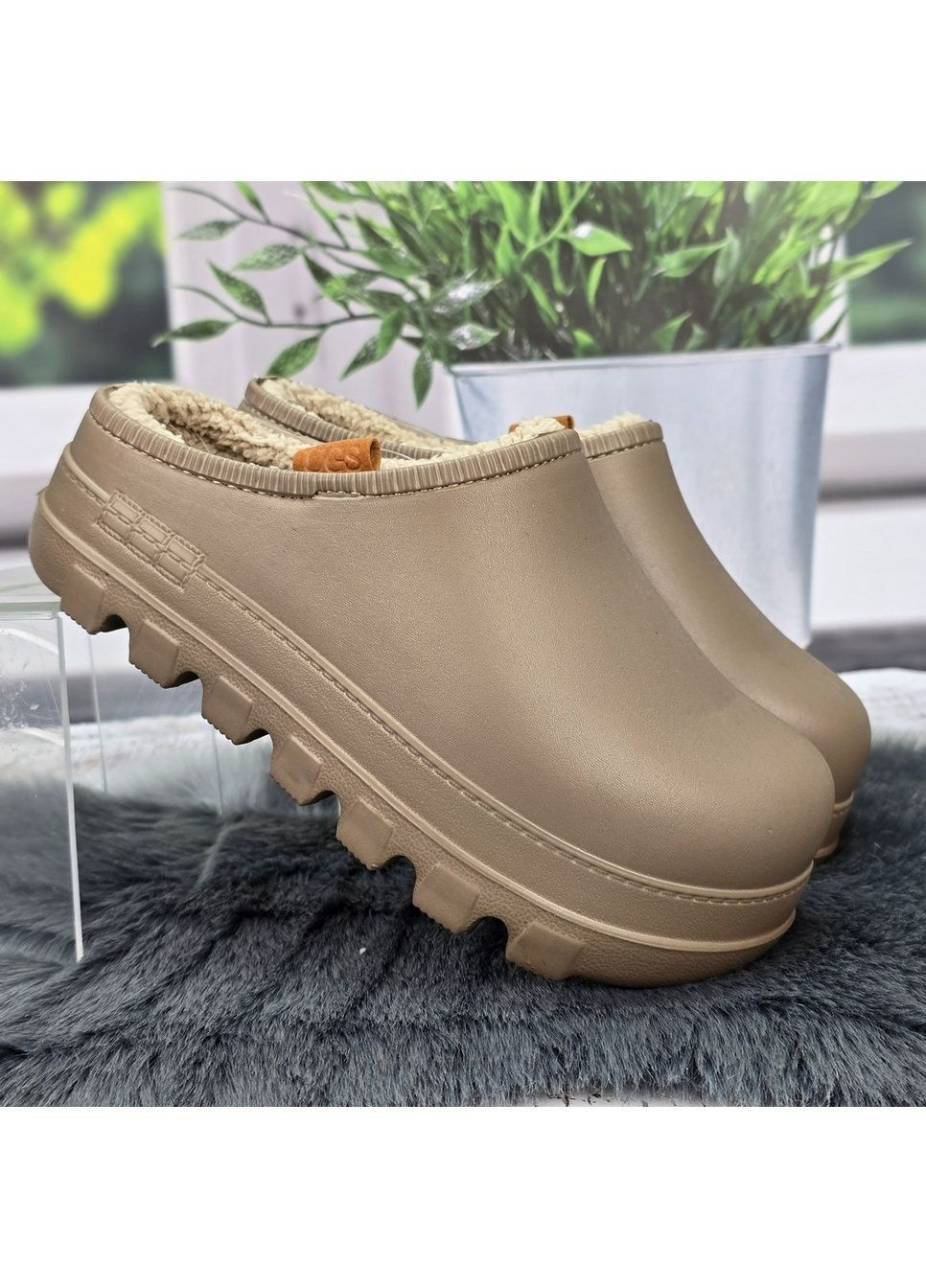 Сабо жіночі утеплені на хутрі калоші без задника Gipanis (366290137)