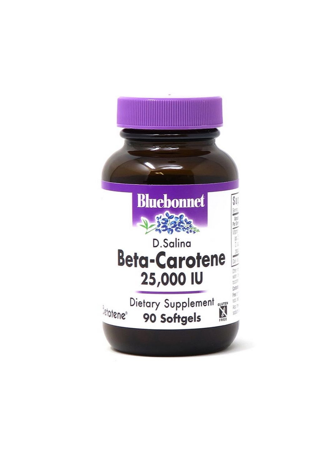 Витамины и минералы D.Salina Beta-Carotene 25 000 IU, 90 капсул Bluebonnet Nutrition (293341116)