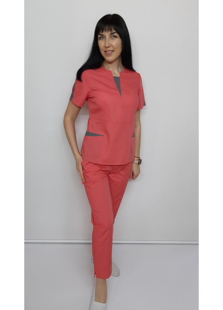 Костюм женский медицинский Оскар хлопок брюки укороченные Vitori (361360301)