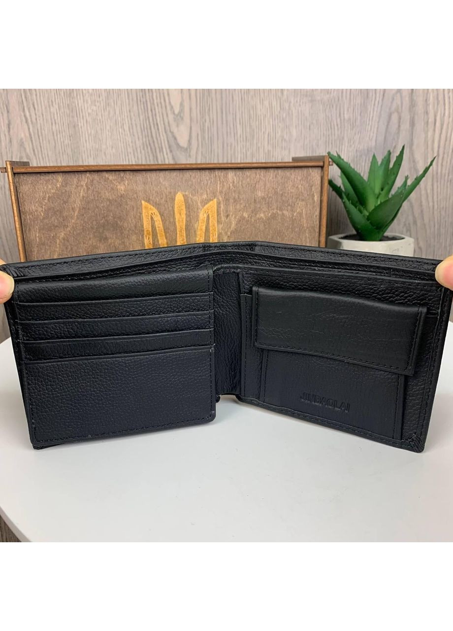 Чоловічий подарунковий набір шкіряний гаманець портмоне і пояс ремінь в чорний коробці. No Brand (351536568)