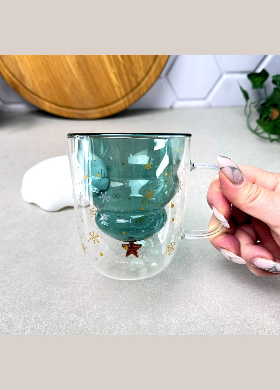 Новорічна чашка з подвійними стінками 320 мл з кришкою Kamille (308860340)