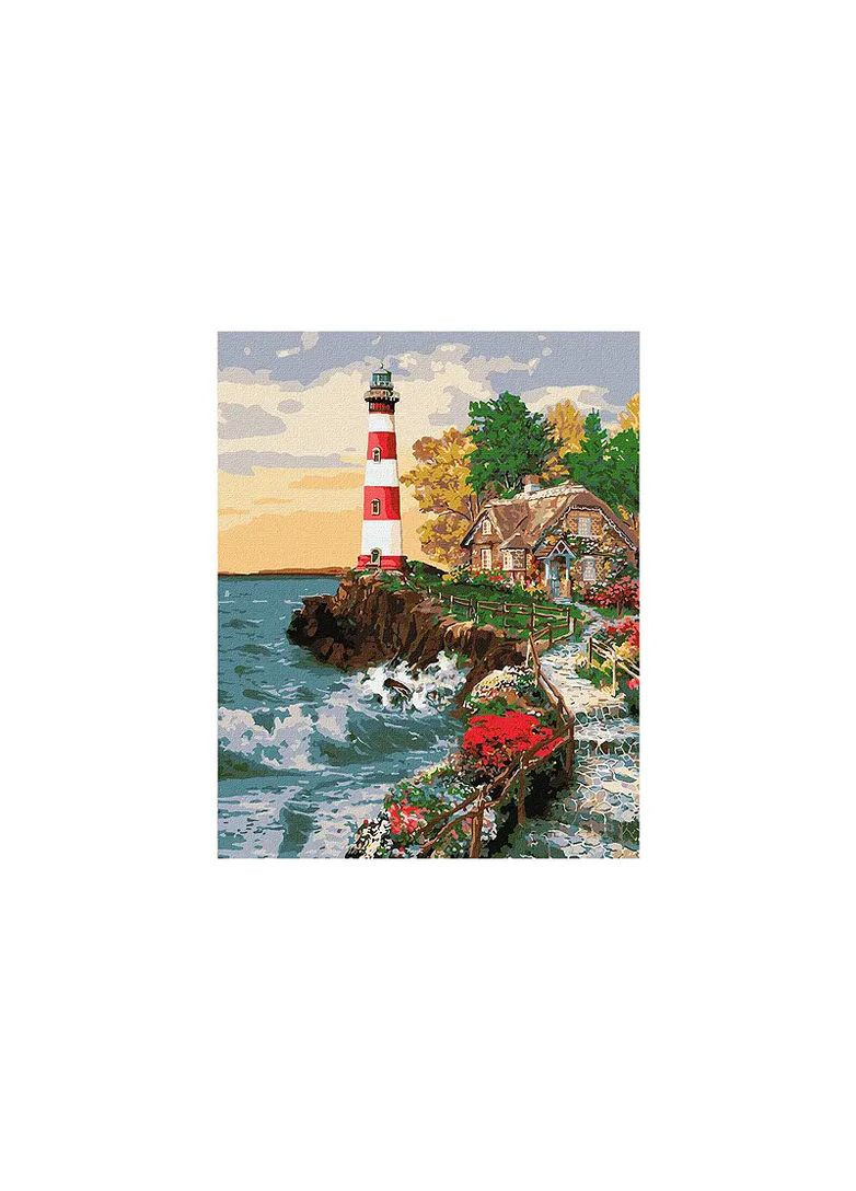 Картина за номерами Будинок біля маяка на полотні 40x50 см KHO2835 IDEYKA Нас8529 (370651464)