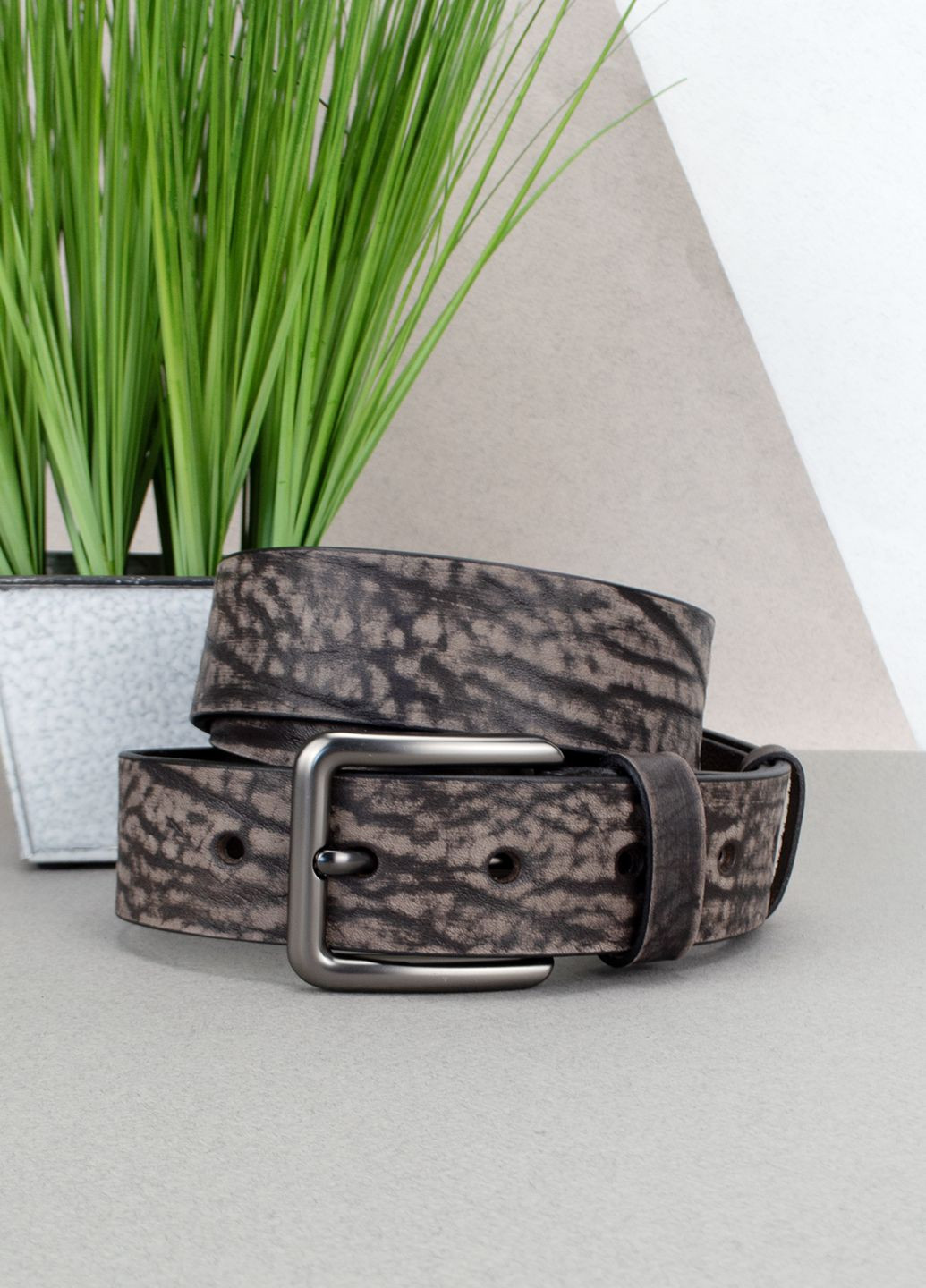 Ремінь чоловічий шкіряний під джинси коричневий PS-4049 (130 см) Puos (361639637)