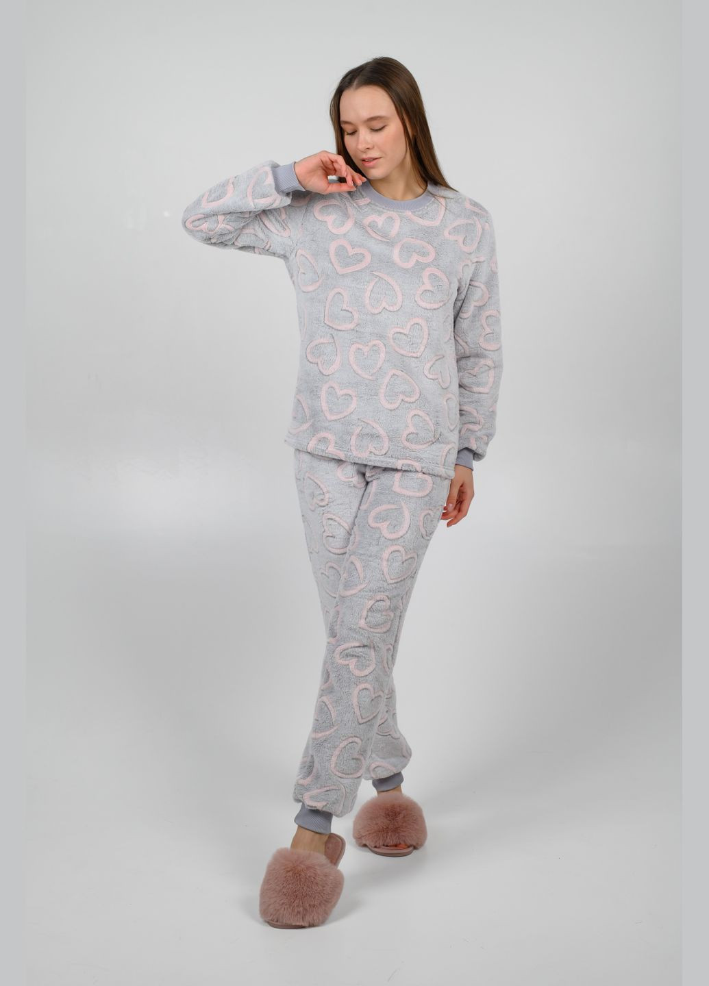 Серая женский теплый домашний комплект N.EL.