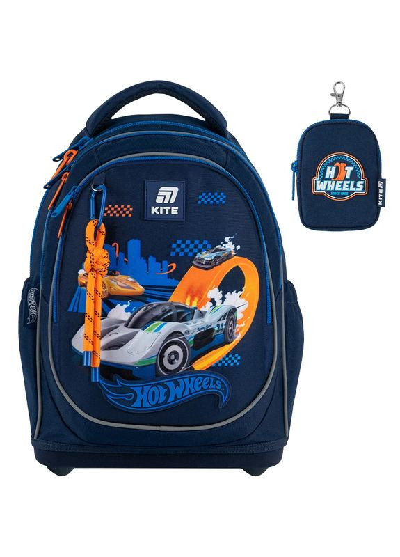 Школьный ортопедический рюкзак Education Hot Wheels — лёгкий и удобный для первоклассников Kite HW25-724S (353496352)