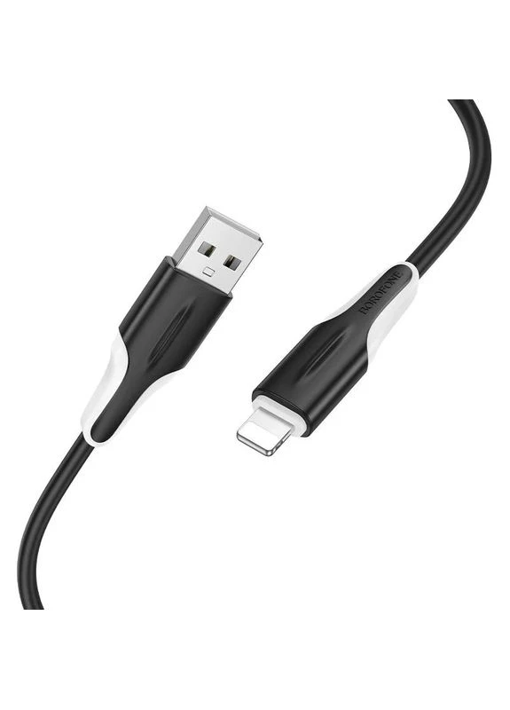 Дата кабель Borofone USB to Lightning 2.4A ТПЕ 1м Чёрный No Brand BX119 (402062440)