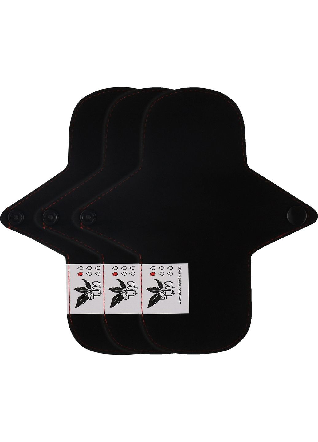 Многоразовая прокладка для менструации Мини, 1 капля, 3 шт., черная 3шт (1398047-31339298) Ecotim for girls (368610988)