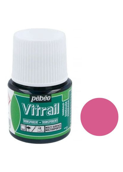 Фарба на основі розчинника Vitrail по склу Рожевий яскравий 45 мл (P-050-051) Pebeo (342752298)