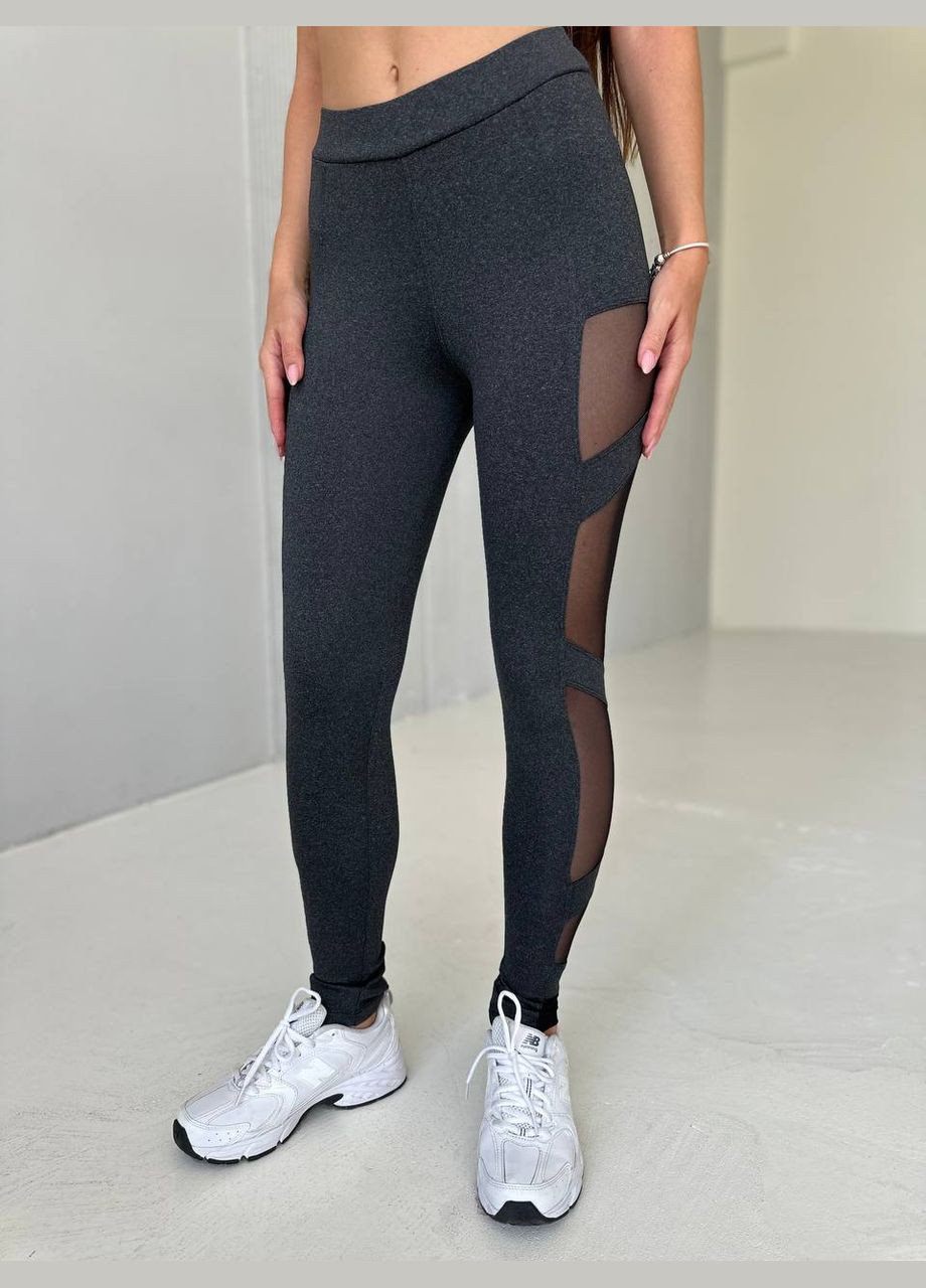 Серые демисезонные лосины леггинсы Soda