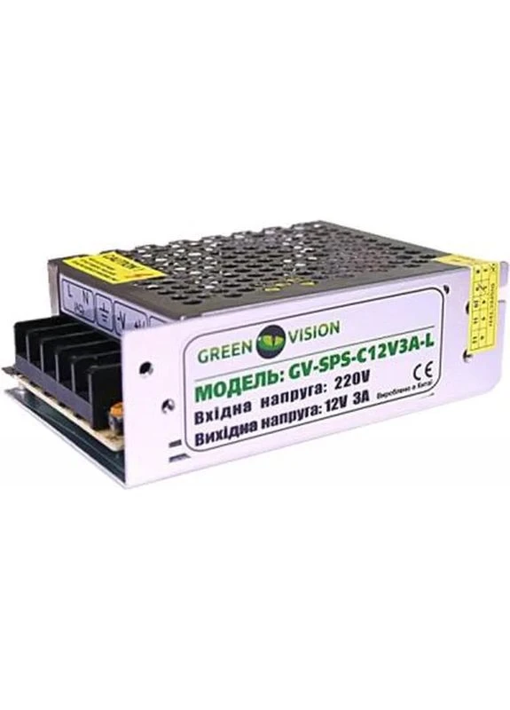 Блок питания для систем видеонаблюдения GV-SPS-C 12V3A-L (3447) GreenVision (399073203)