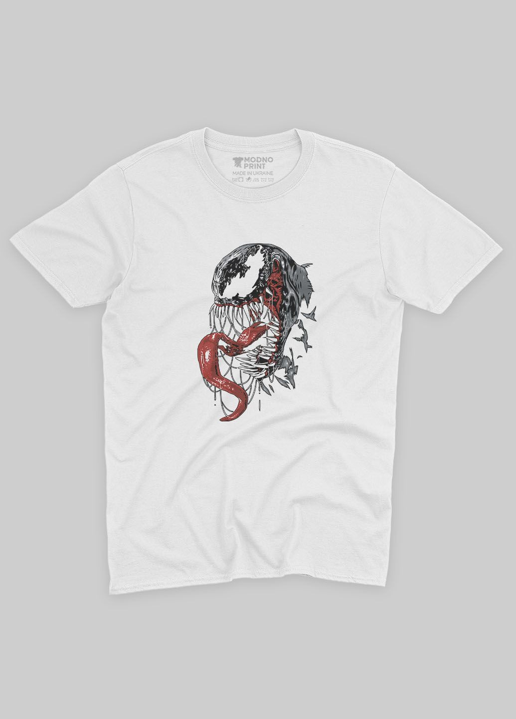Белая мужская футболка с принтом супервора - веном (ts001-1-whi-006-013-002) Modno