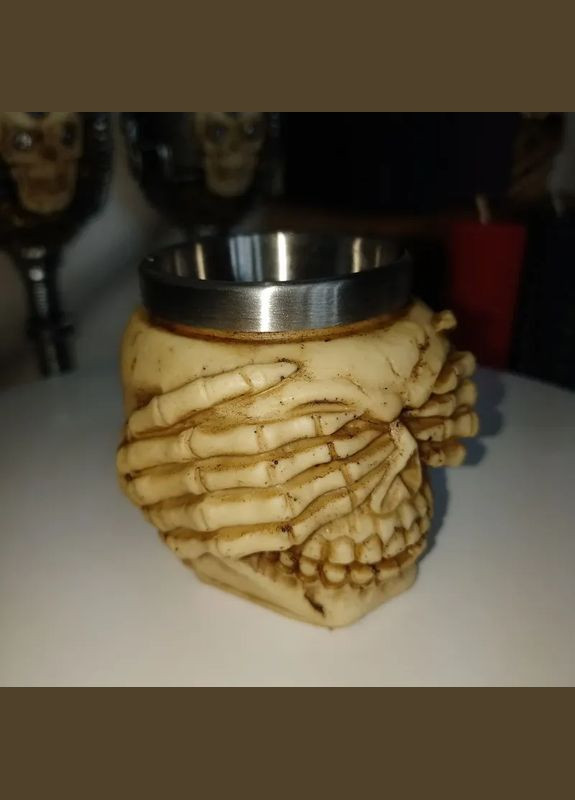 Стакан рюмка готическая каменная скелет ничего не вижу хоррор+подарок No Brand (342384819)