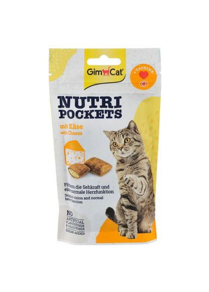 Витаминное лакомство Nutri Pockets для кошек, сыр с таурином, 60 г GimCat (331651900)