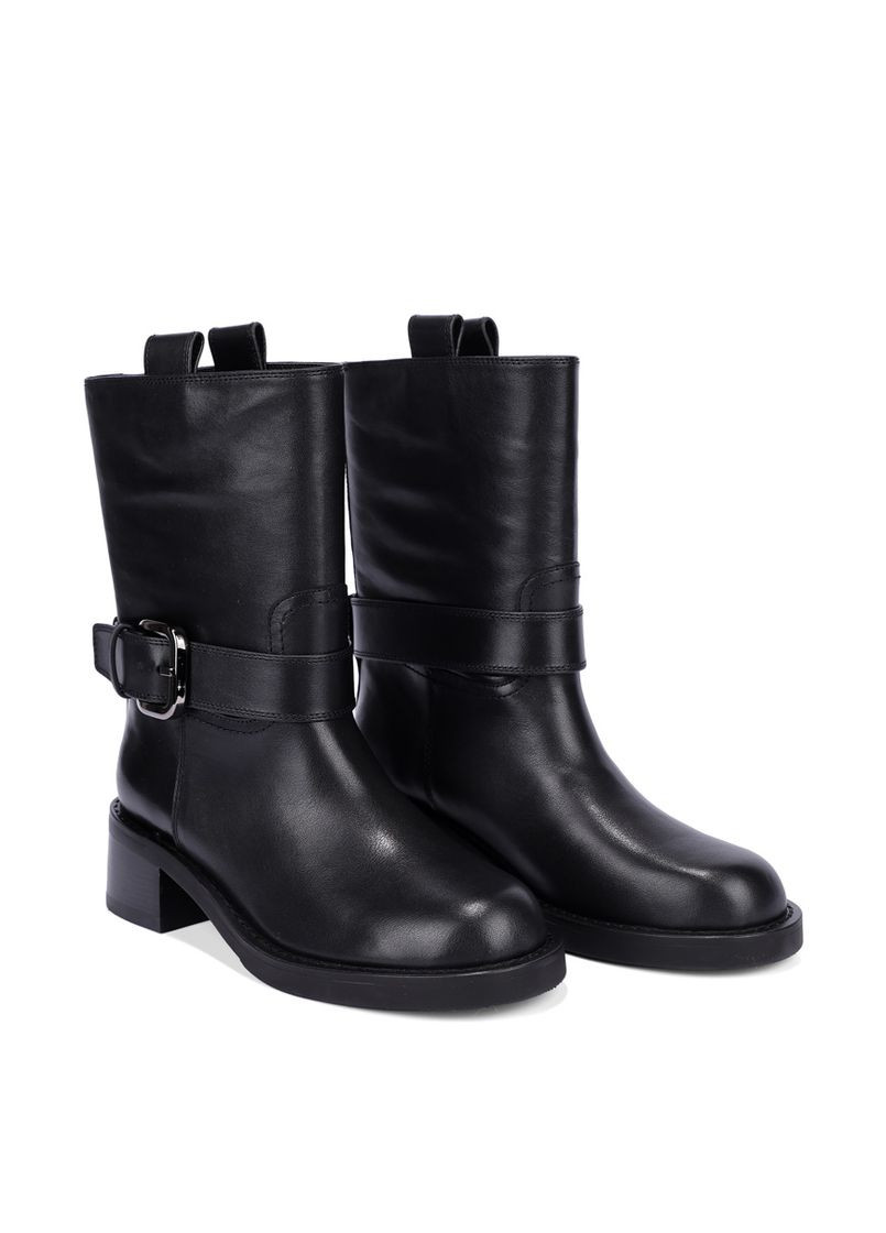 Осенние женские ботинки 25120-916-1 черная кожа MIRATON