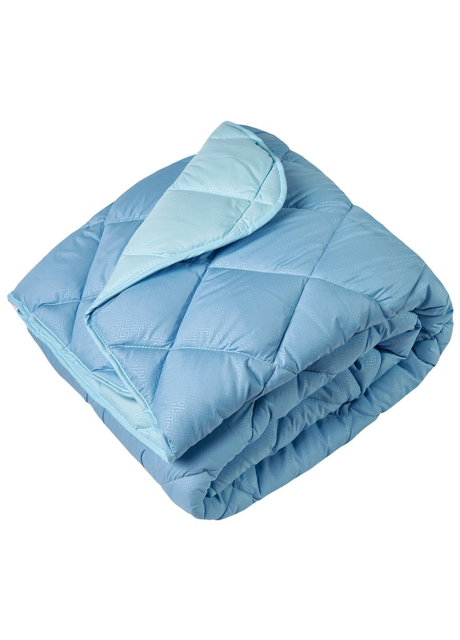 Ковдра двоколірна холлофайбер полуторна 155х210 синя\блакитна осінь/зима/весна DN2 ODA (368576495)