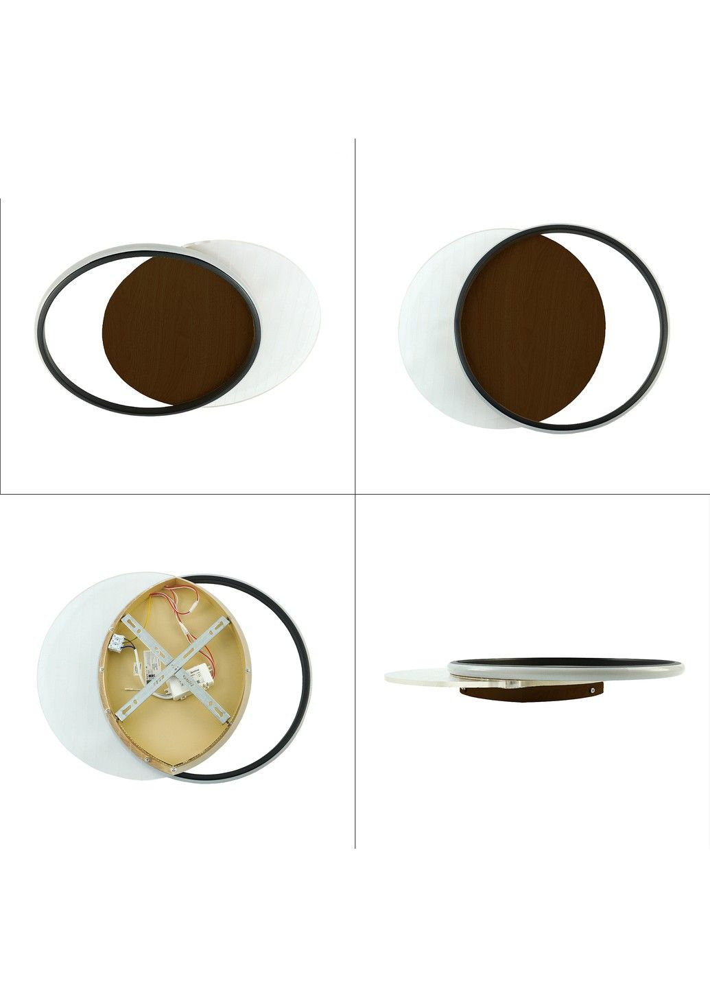 Керована світлодіодна люстра AMATO 60W 2R-APP-400×505×52-BLACK/WOOD/CLEAR-220-IP20 ESLLSE (301020817)