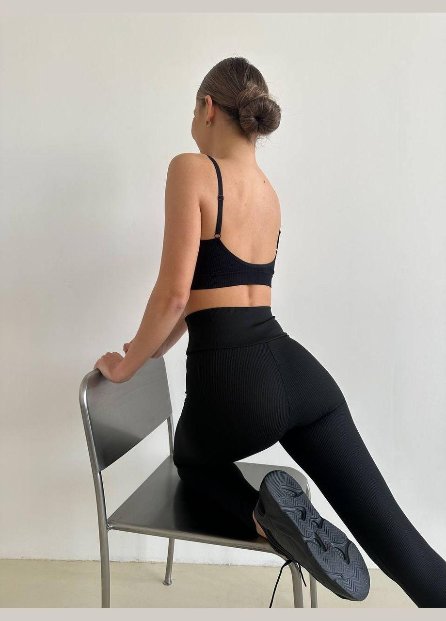 Качественные чёрные лосины турецкого производства, лосины на высокой посадке супер классные и очень удобные No Brand 015 (311463127)