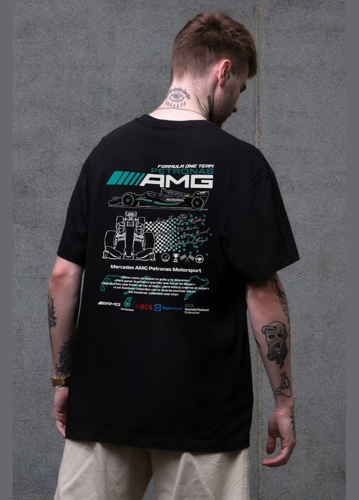 Оверсайз футболка з принтом AMG Black Without (335212863)