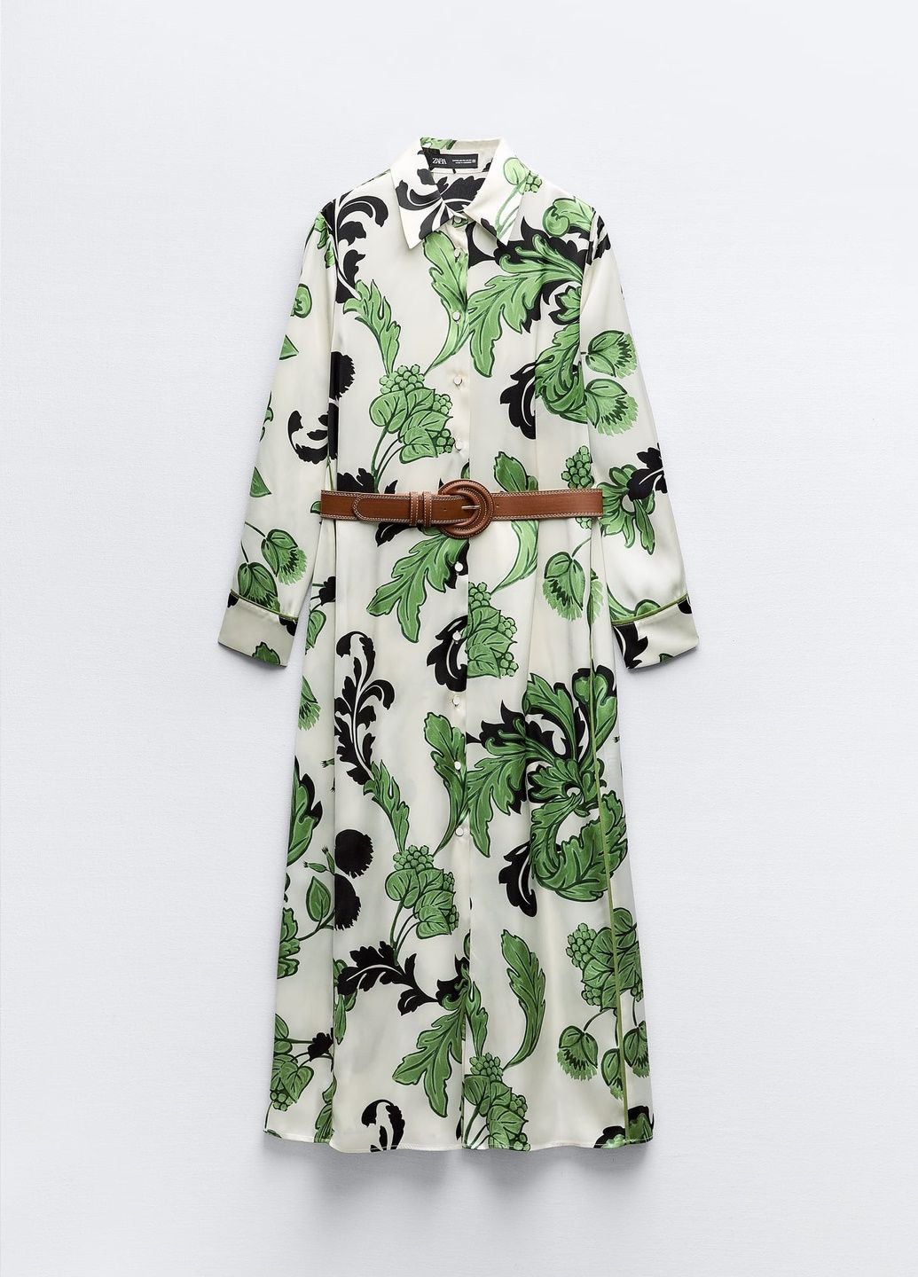 Зелена повсякденний сукня Zara з квітковим принтом