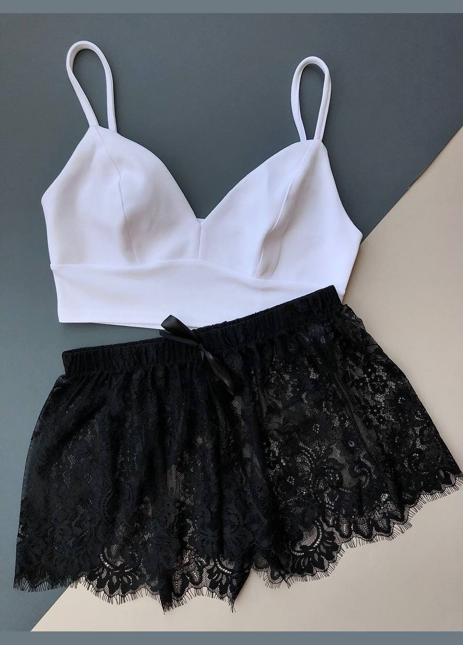 Белая всесезон топ и шорты из кружева Exclusive