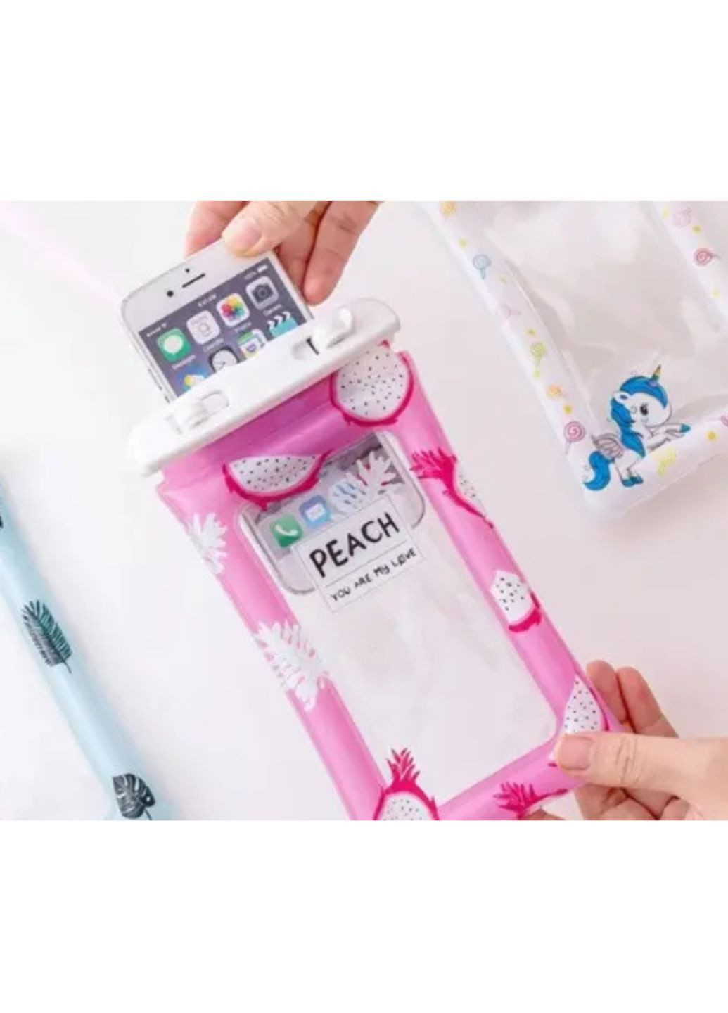 Водонепроникний чохол для телефону з повітряною подушкою Чорний з фламінго (ВНП-6-5) No Brand (372505211)