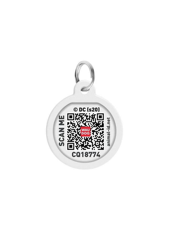 Адресник металлический Smart ID с QR паспортом, рисунок "Харли Квинн", круг, Д 25 мм Русско-английский WAUDOG (385493249)